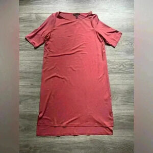 Eileen Fisher Tencel Mauve Relaxed Fit Short Sleeve Dress Size XS